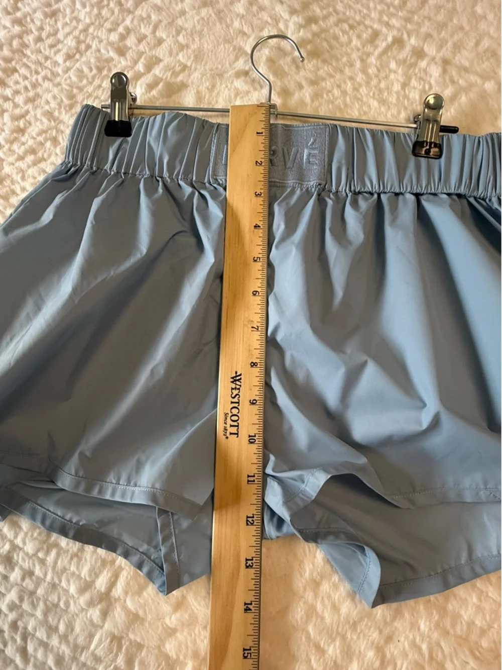 Hervé by Herve Leger Nylon Athletic Shorts - Powder Blue - Size S - Picture 8 of 11